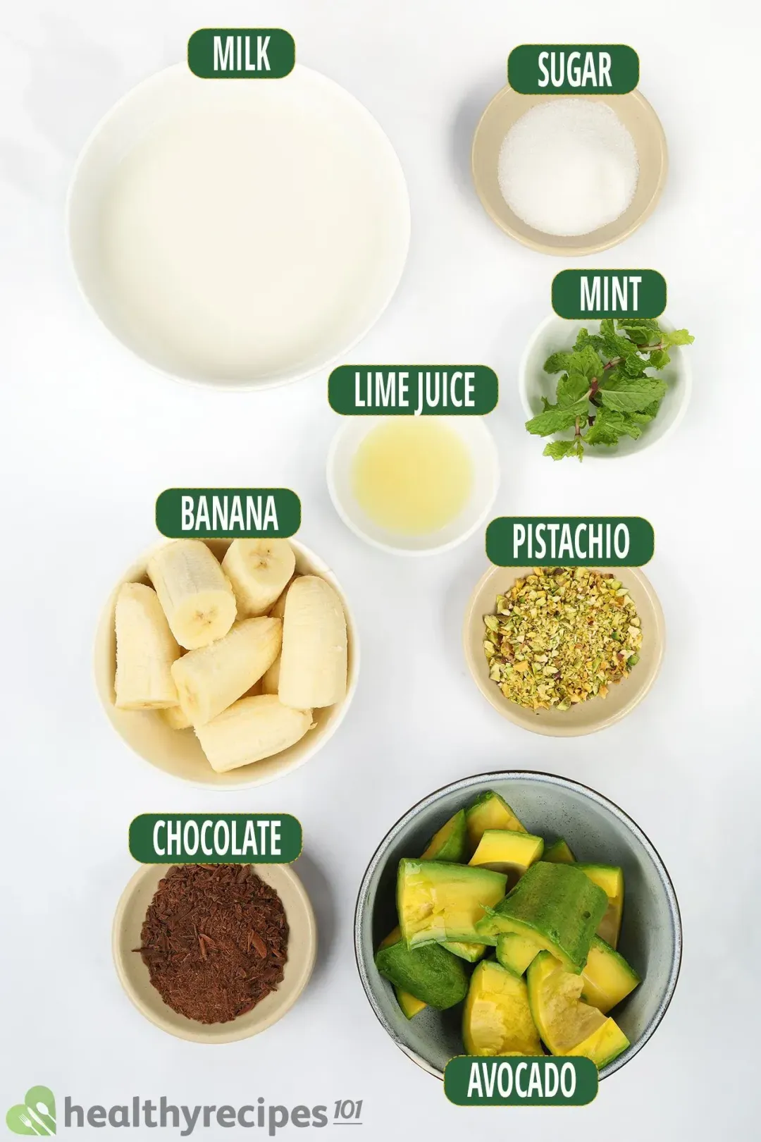 Ingredients for Avocado Ice Cream