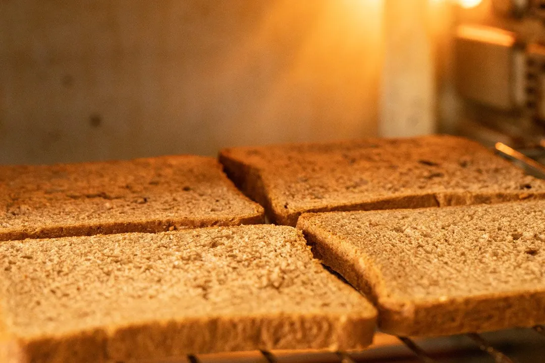 sprouted wheat bread are baking in oven