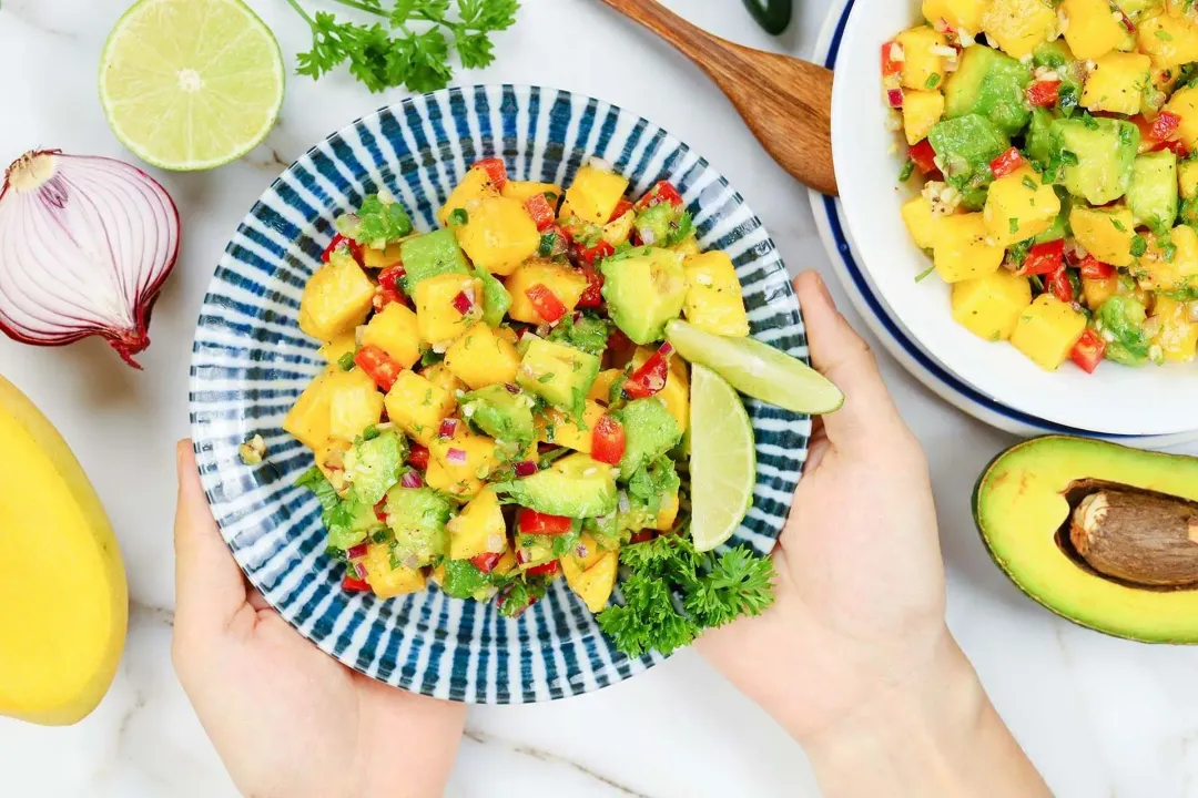 step 3 How to make mango avocado salsa