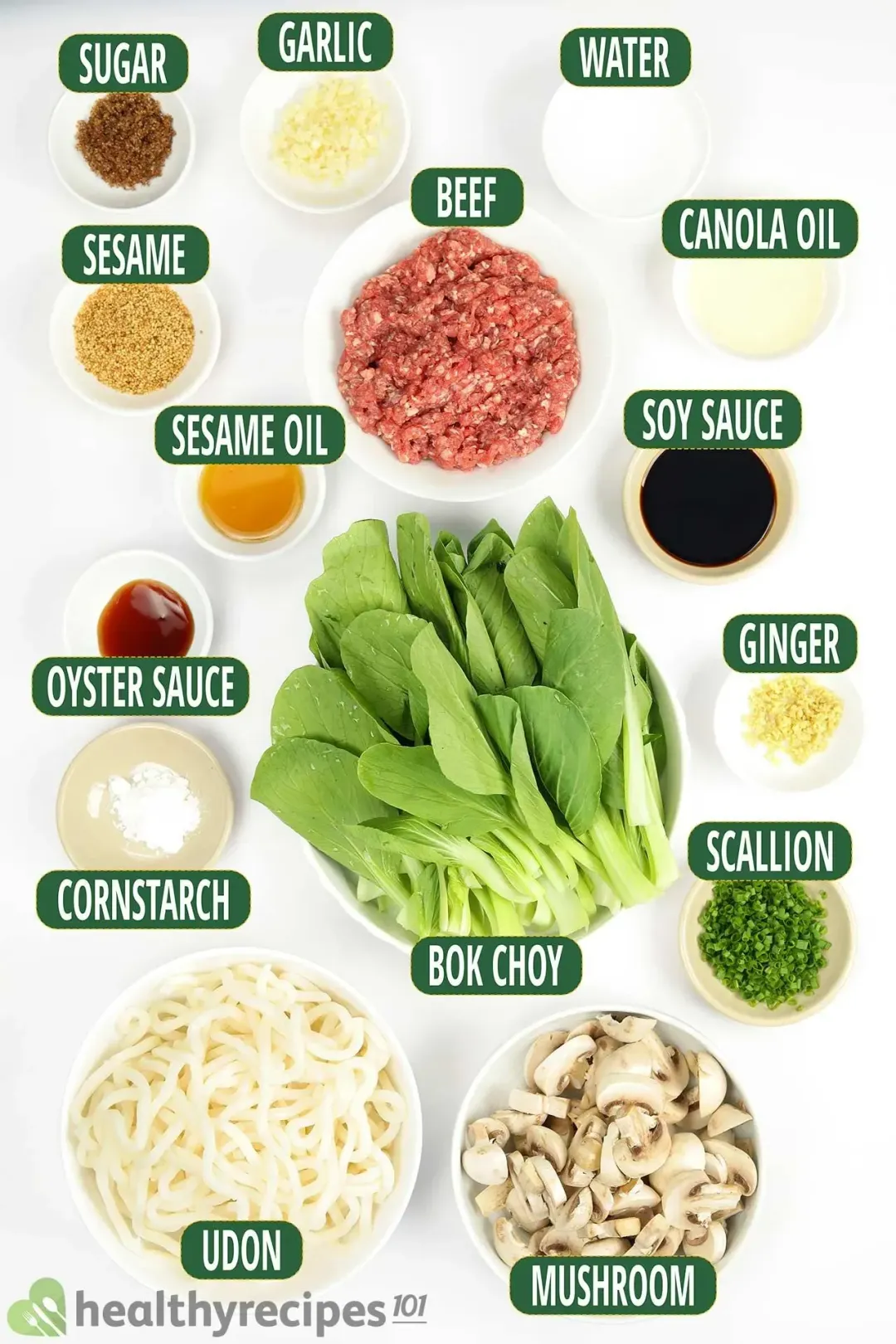Ingredients for Asian Beef and Noodles