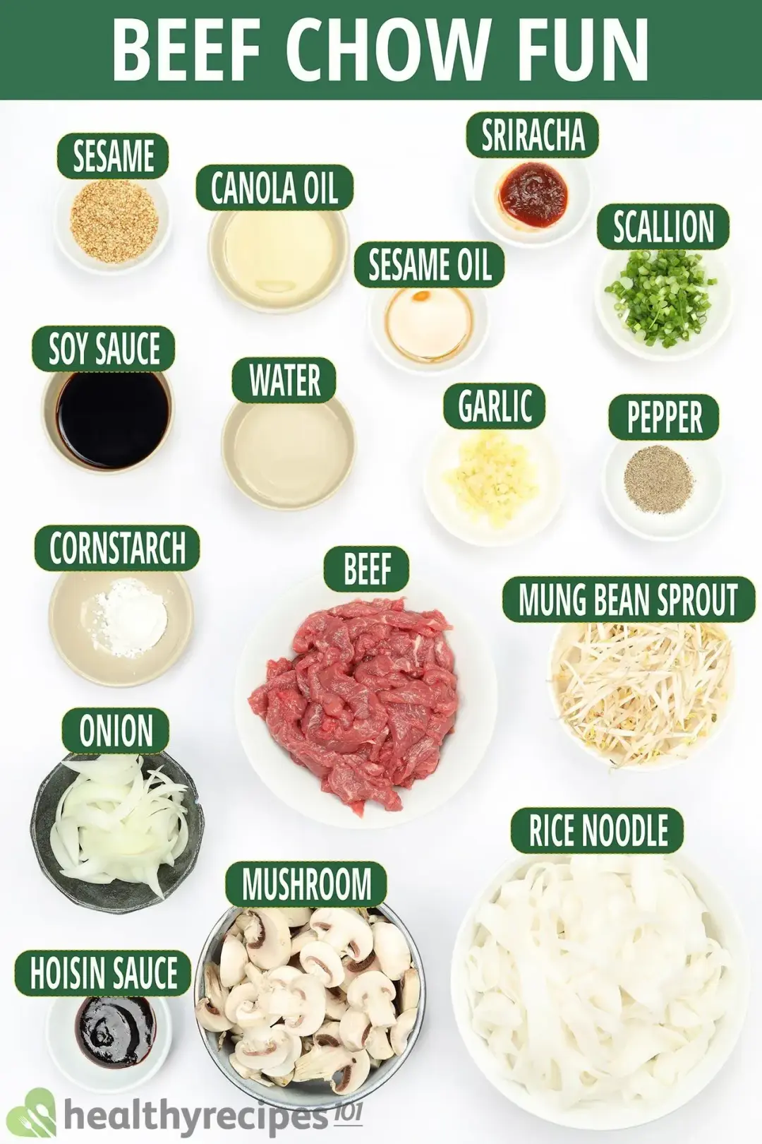 Ingredients for Beef Chow Fun