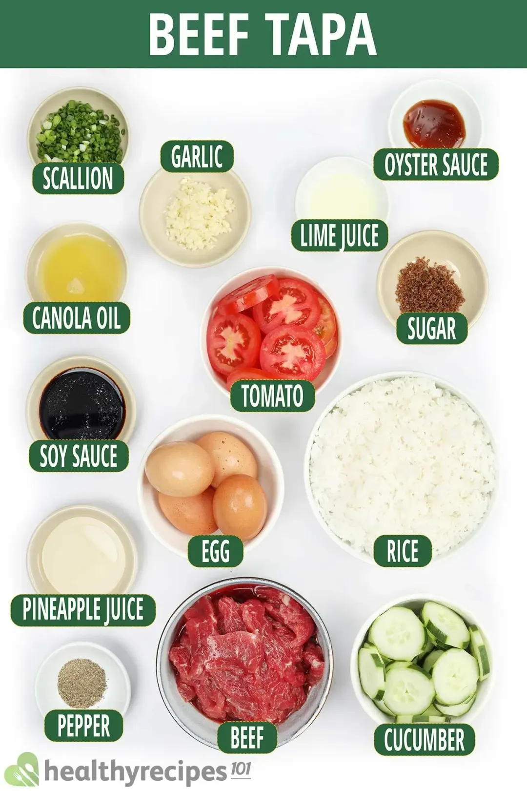 Ingredients for Beef Tapa