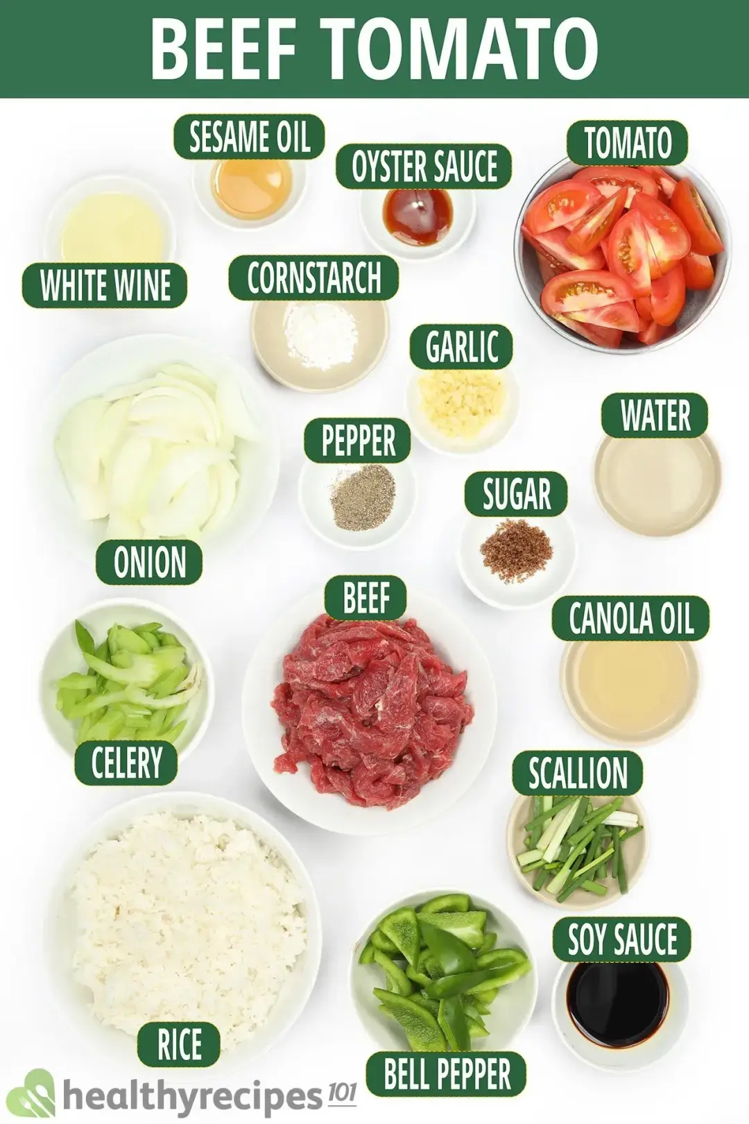 ingredients for Beef Tomato