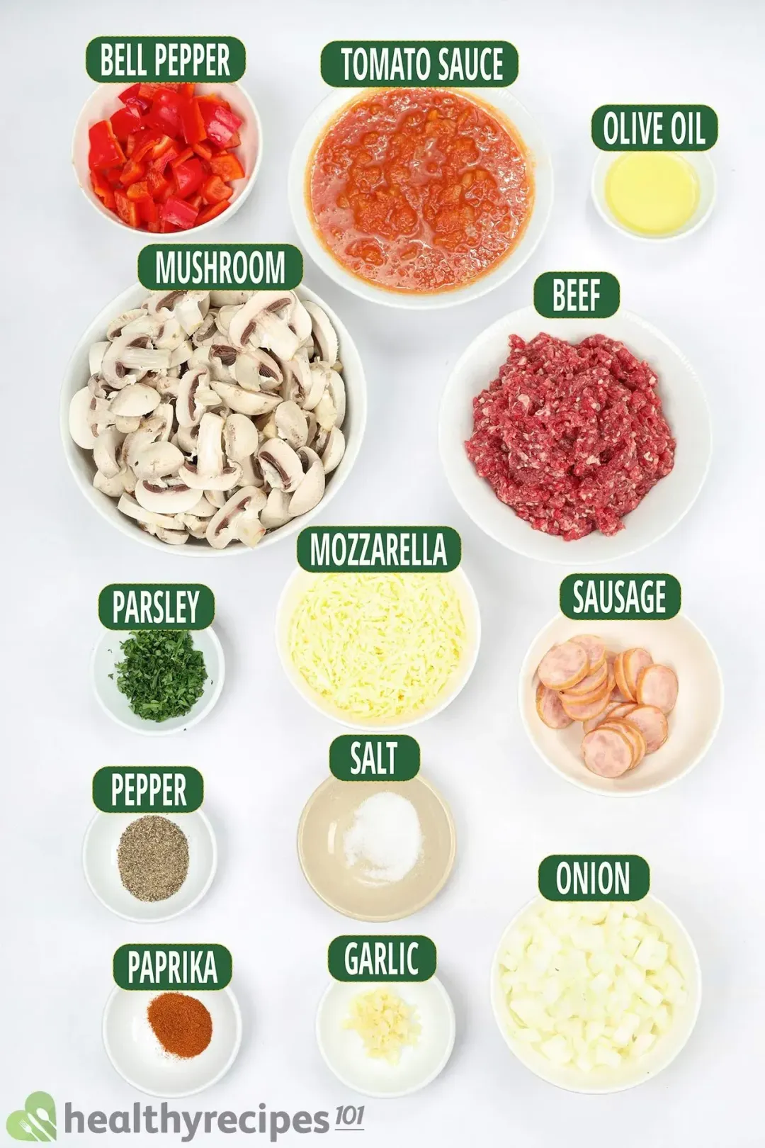 Ingredients for Crustless Pizza Bowl