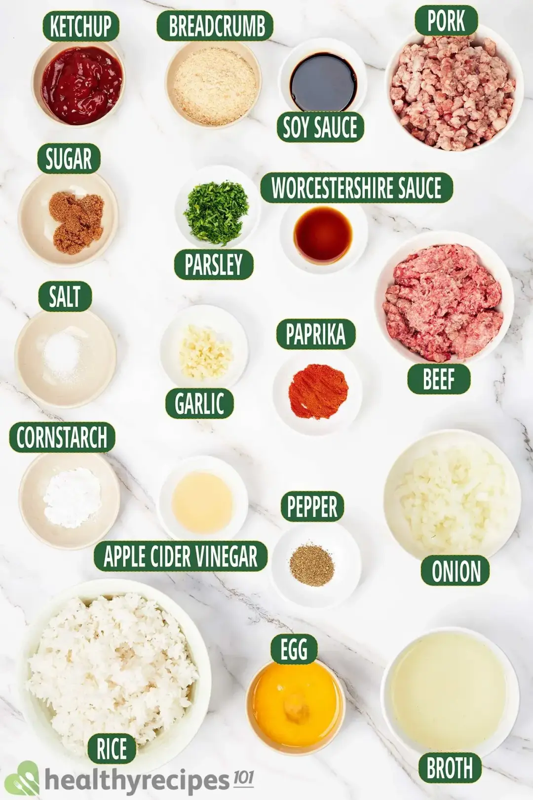 ingredients for the meatballs
