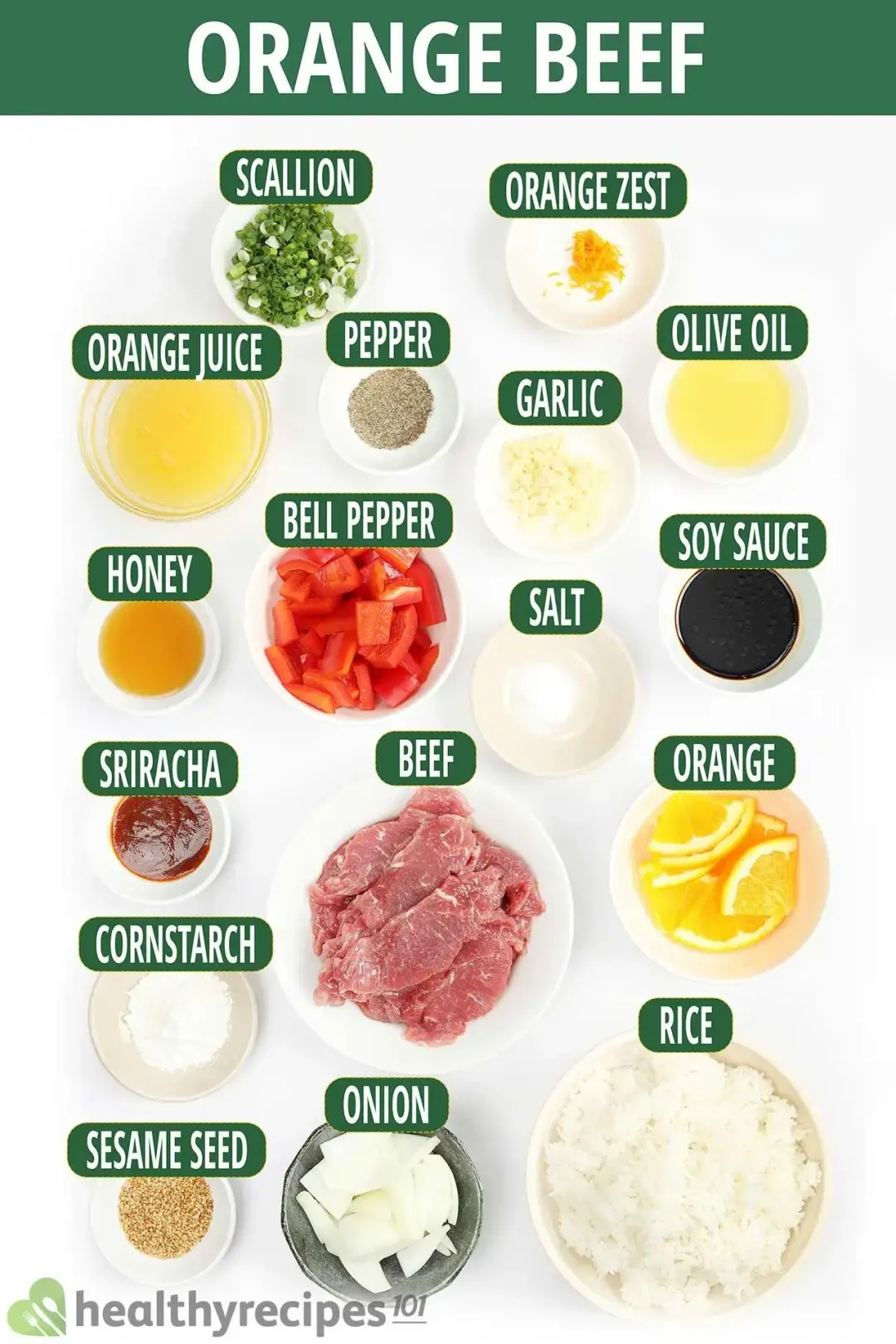 Ingredients for Orange Beef