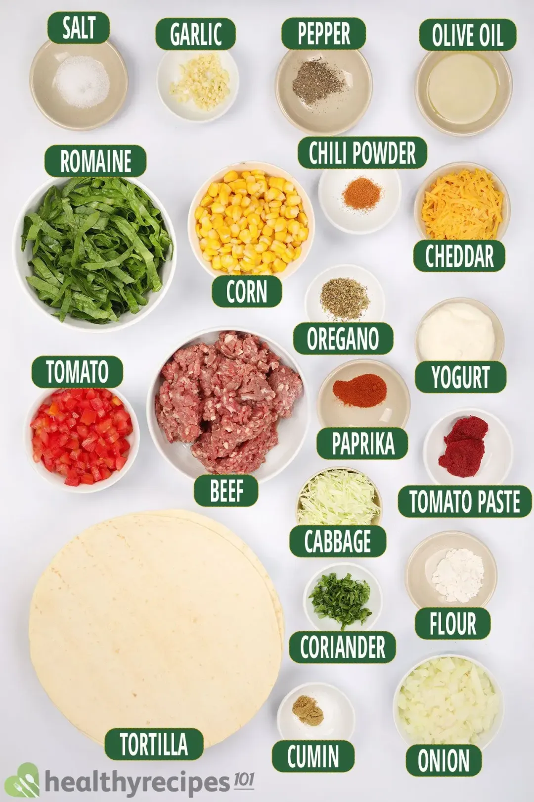 Ingredients for Taco Pie