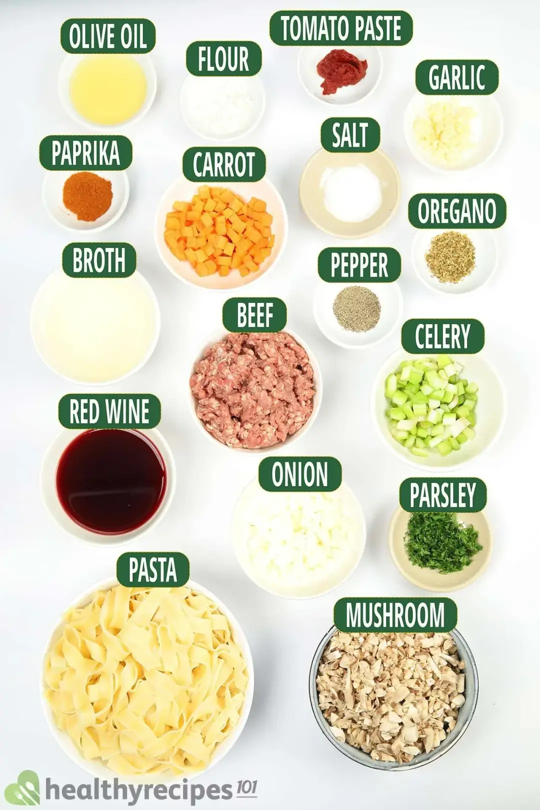 Ingredients for Vegetable Beef Ragu