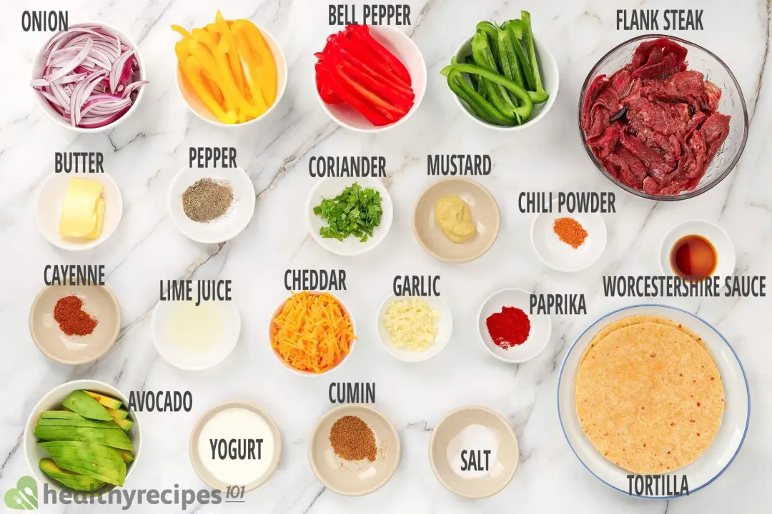 main ingredients for beef fajitas vegetables