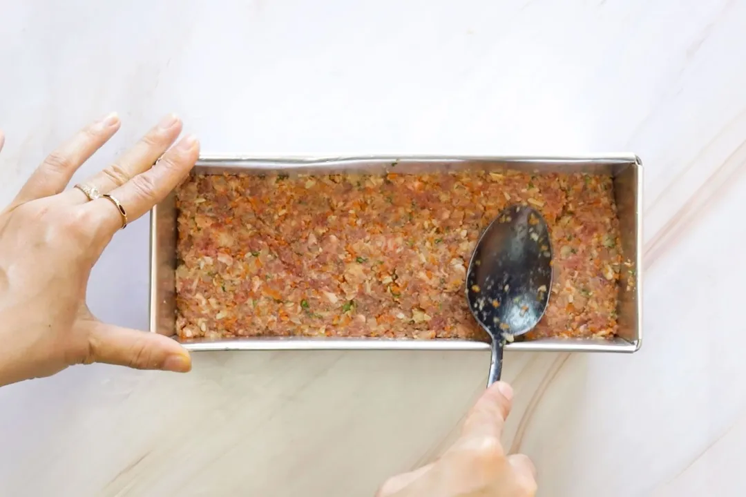 ground beef mixture in a baking sheet