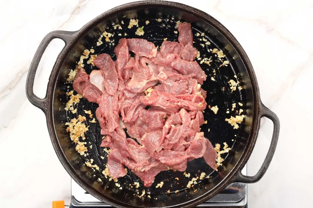 Stir fry the beef