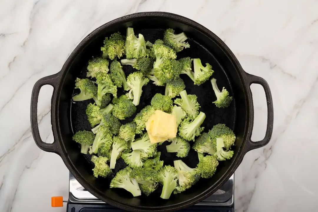 Stir fry the broccoli for ground beef