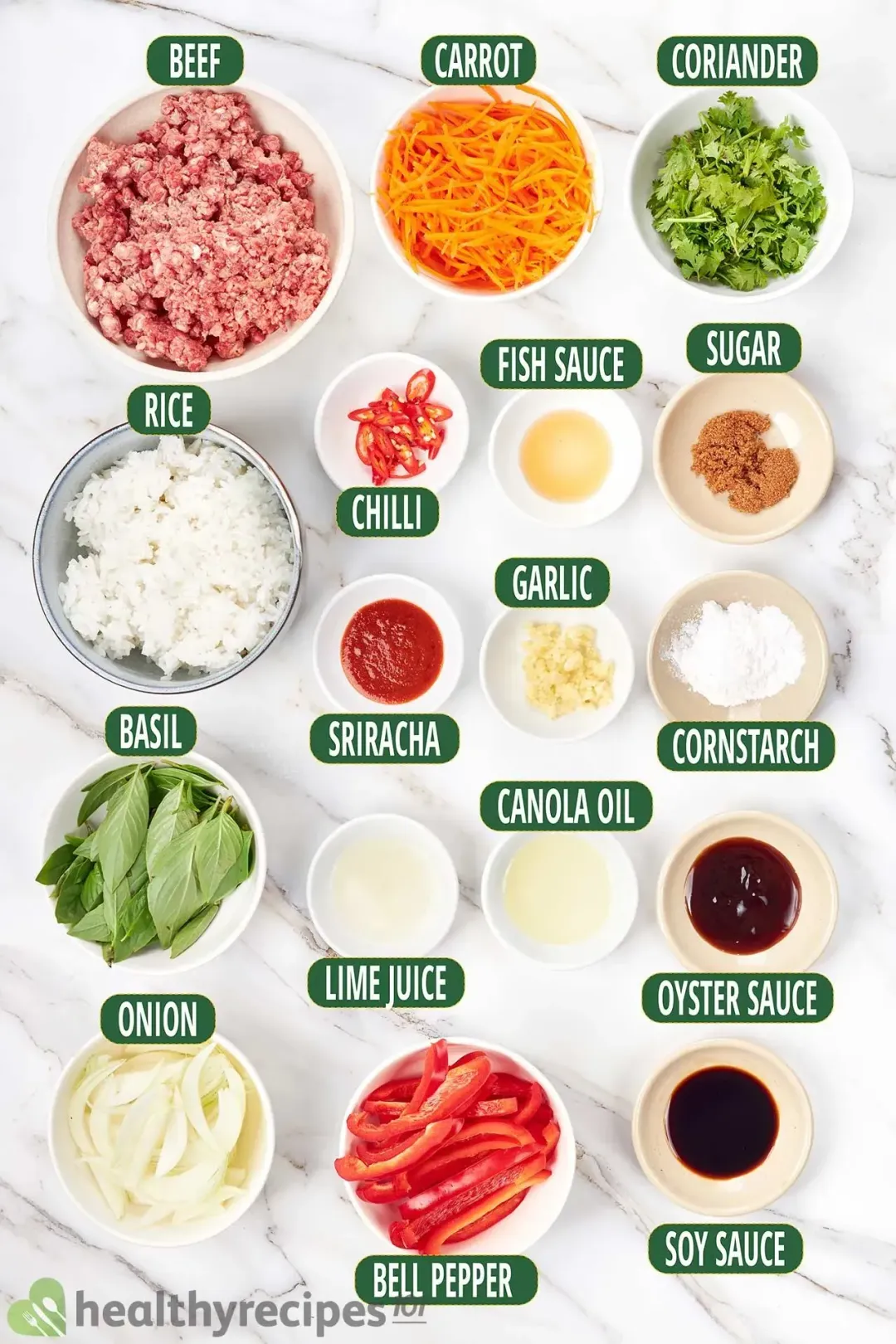 Thai Basil Beef Ingredients