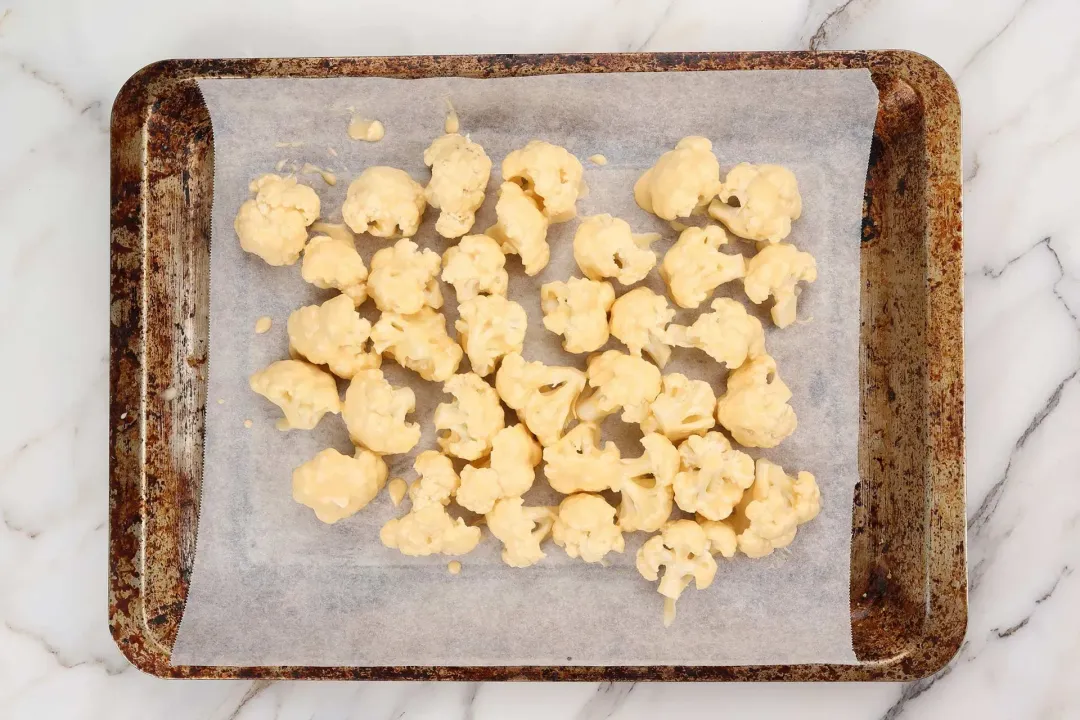 bake the cauliflower nuggets for kungpao