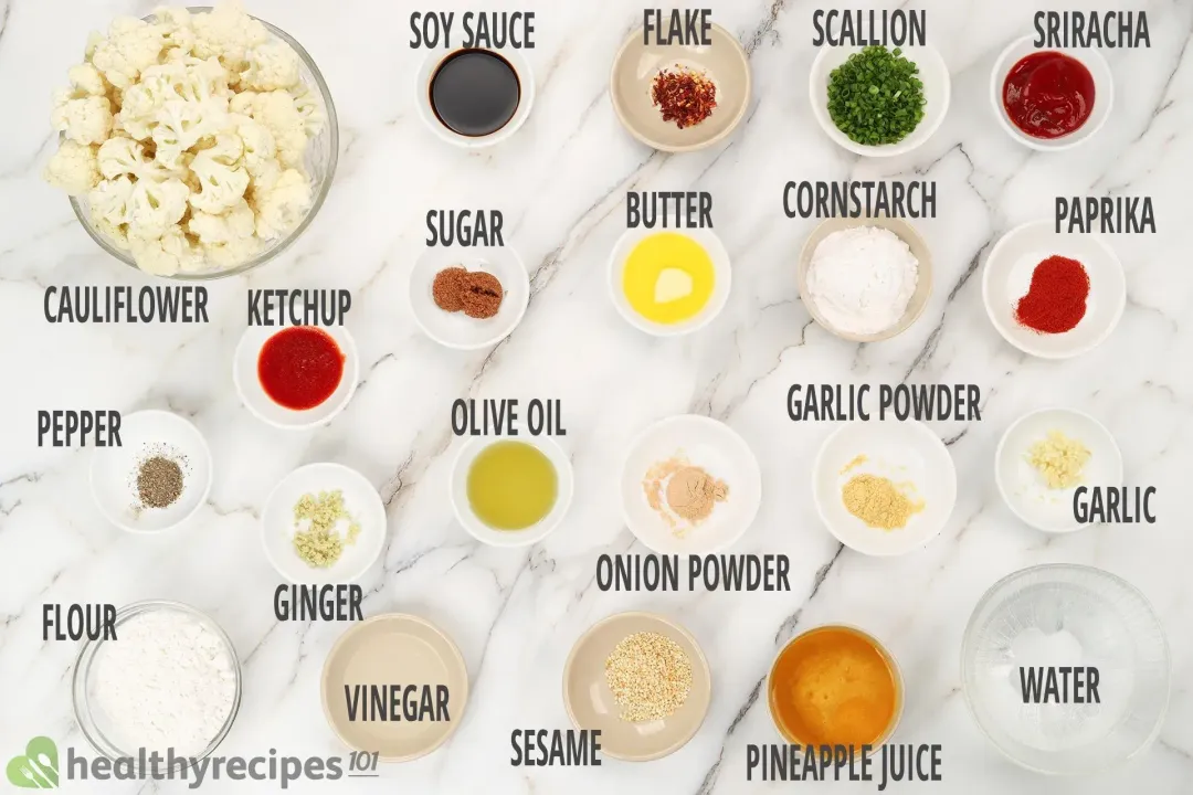 Bang Bang Cauliflower Ingredients