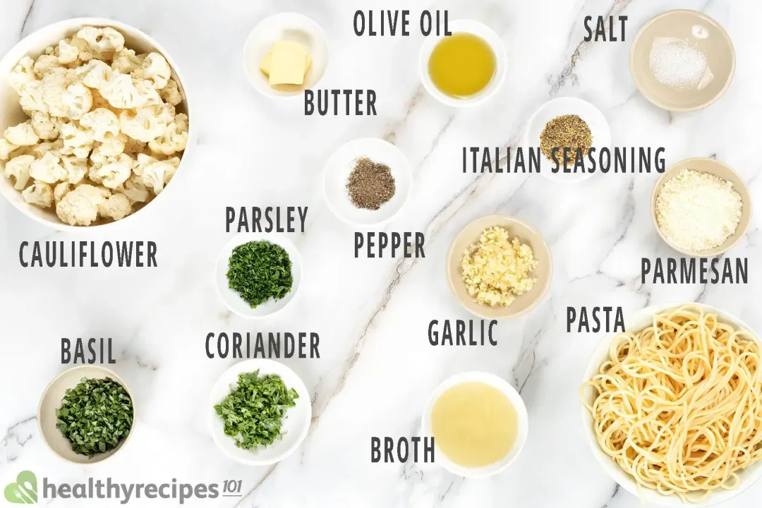 Cauliflower Pasta Ingredients
