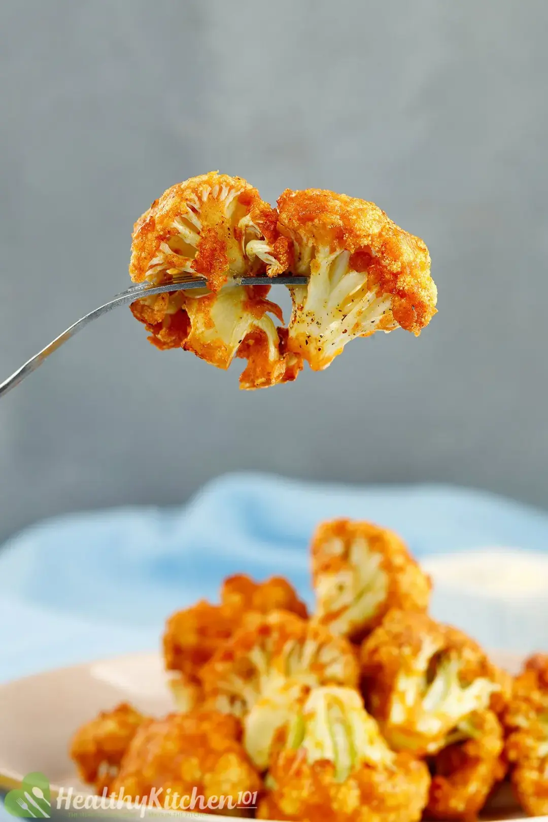 homemade buffalo cauliflower in an air fryer