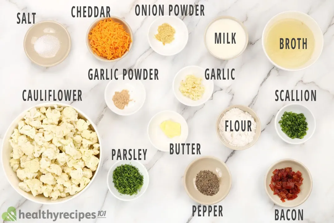 Loaded Cauliflower Casserole Ingredients