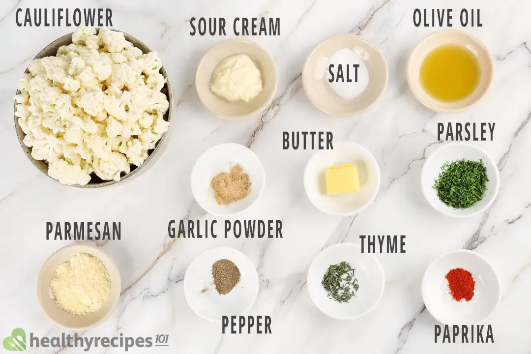 main ingredients for mashed cauliflower