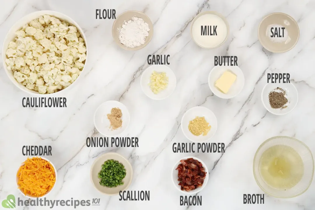 Main Ingredients for Twice Baked Cauliflower