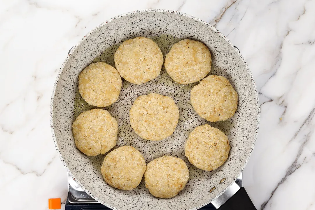 frying patties in a non stick skillet