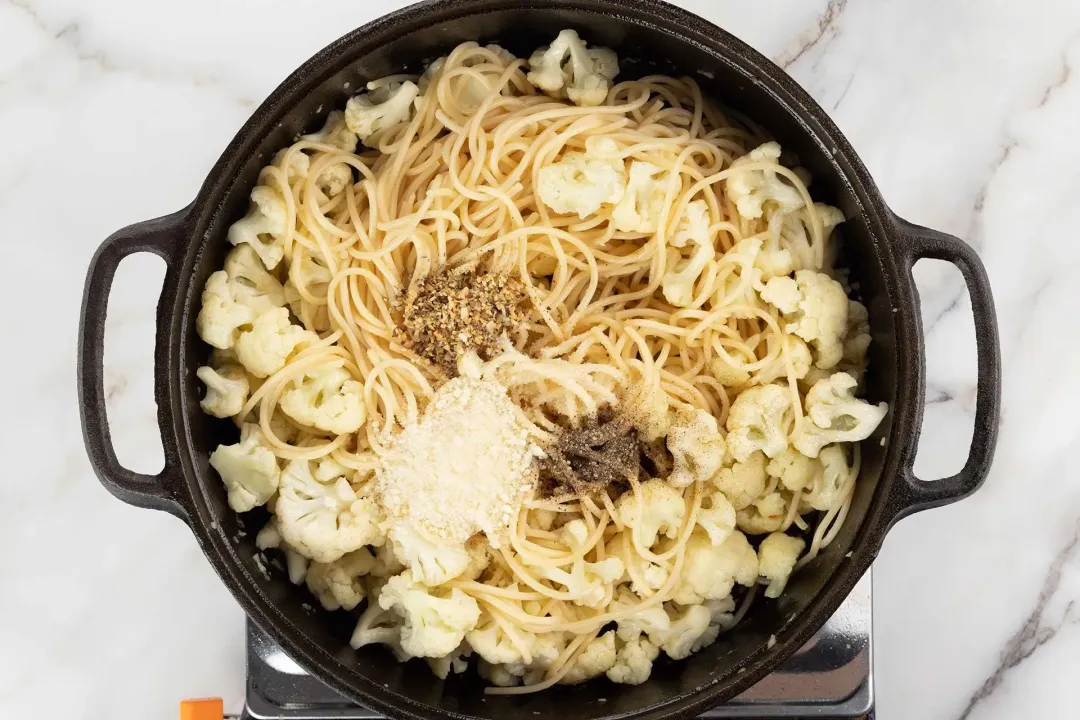 Stir in herbs and parmesan cauliflower