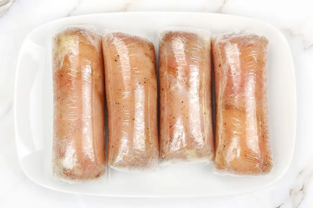 4 roll it up wrap each tightly with a cling film Freeze