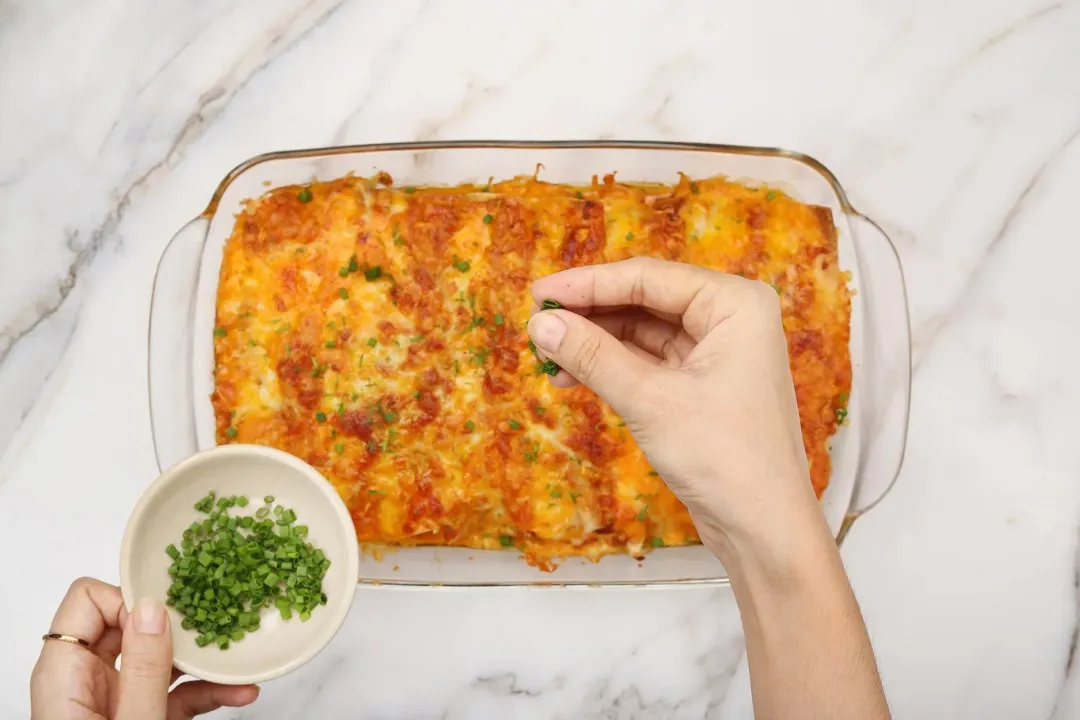 7 Garnish and enjoy instant pot chicken enchiladas