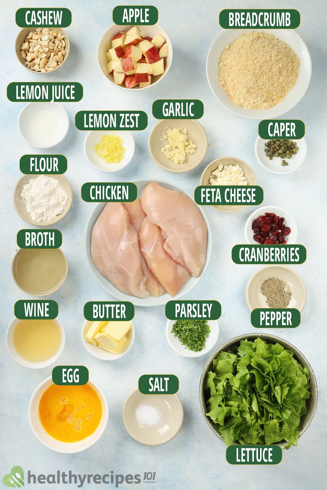 ingredient bowls for air fryer chicken piccata