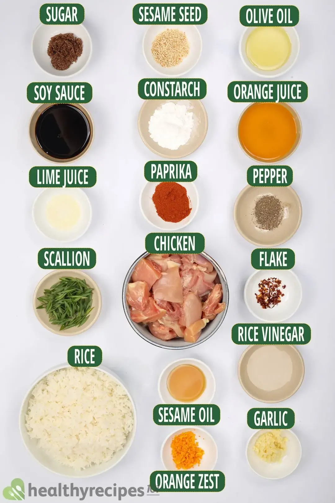 Air fryer Orange Chicken Ingredients