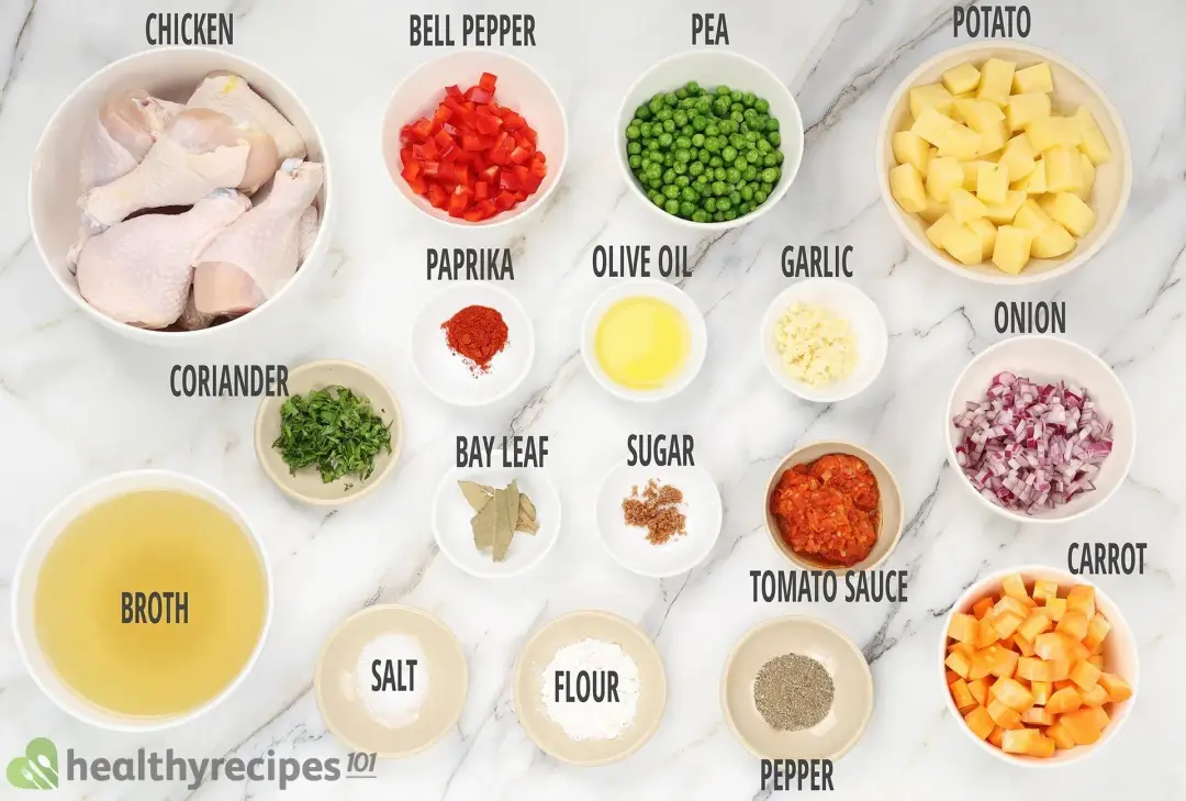 chicken afritada ingredients vegetables