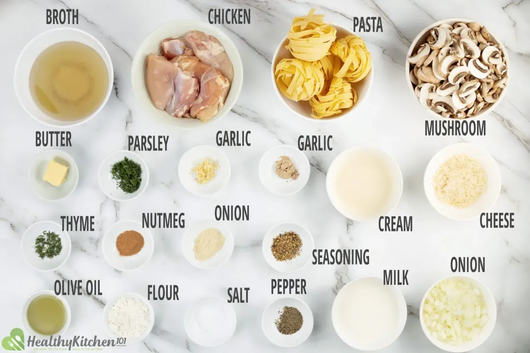 Ingredients for Chicken Alfredo