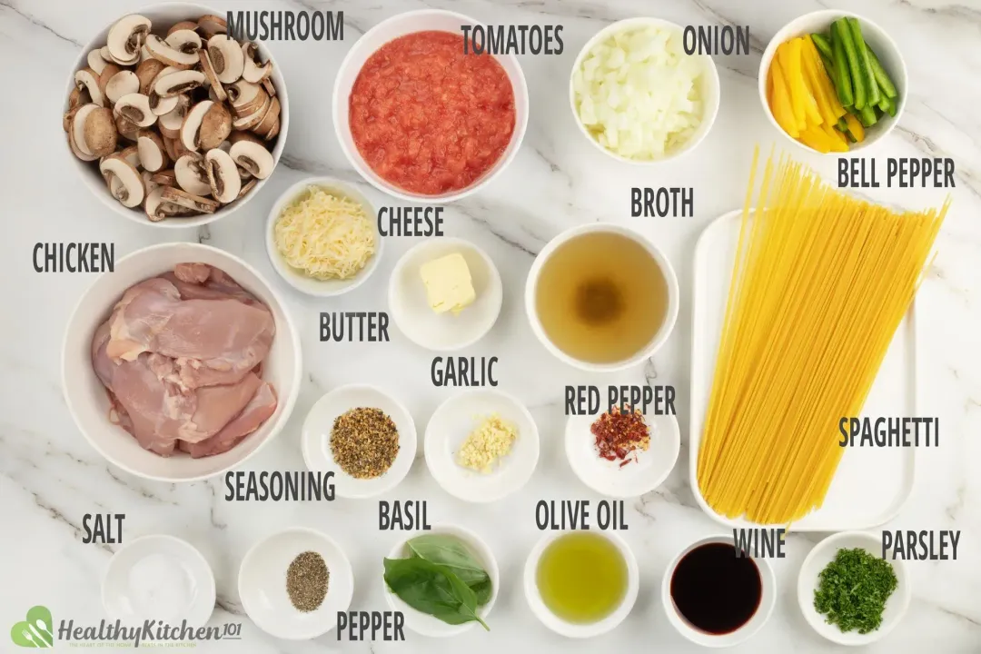 Ingredients for Chicken Cacciatore Recipe
