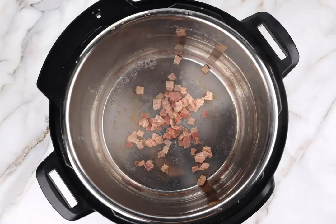 Cook the bacon for crack chicken instant pot