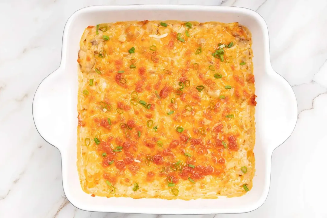 Garnish and serve Instant Pot Buffalo Chicken Dip