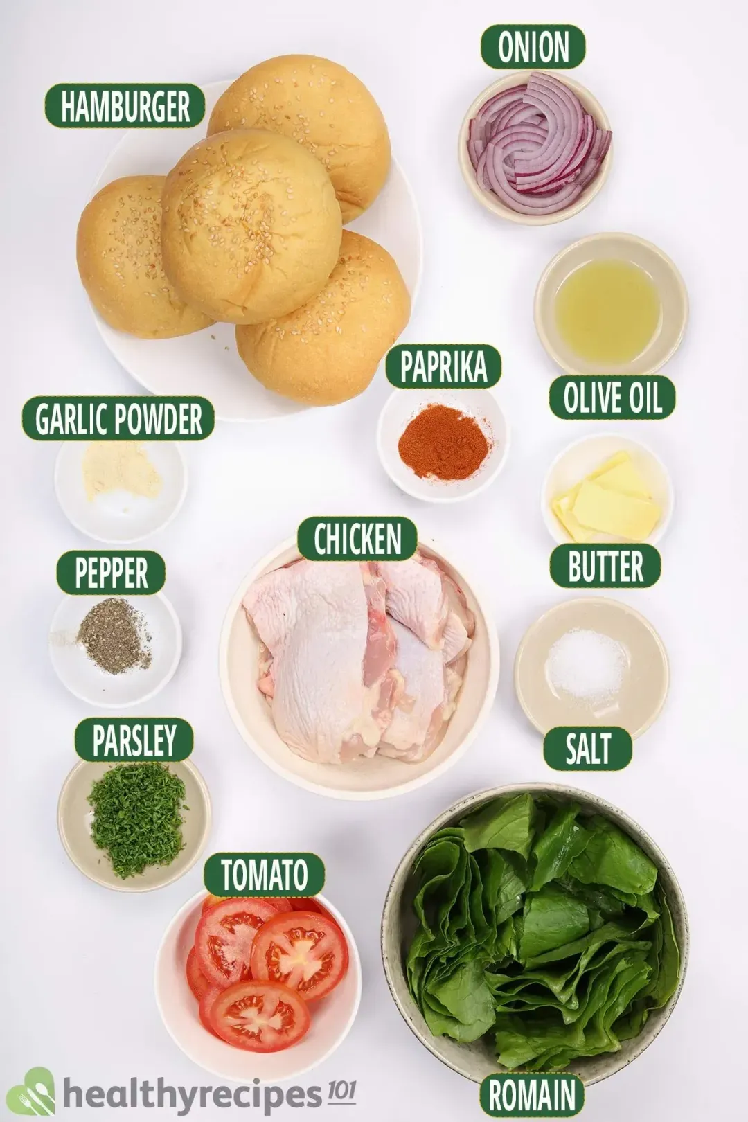 ingredients for air fryer chicken burger