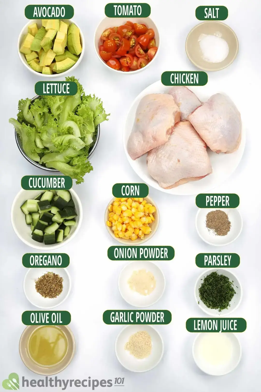 Ingredients for Air Fryer Greek Chicken