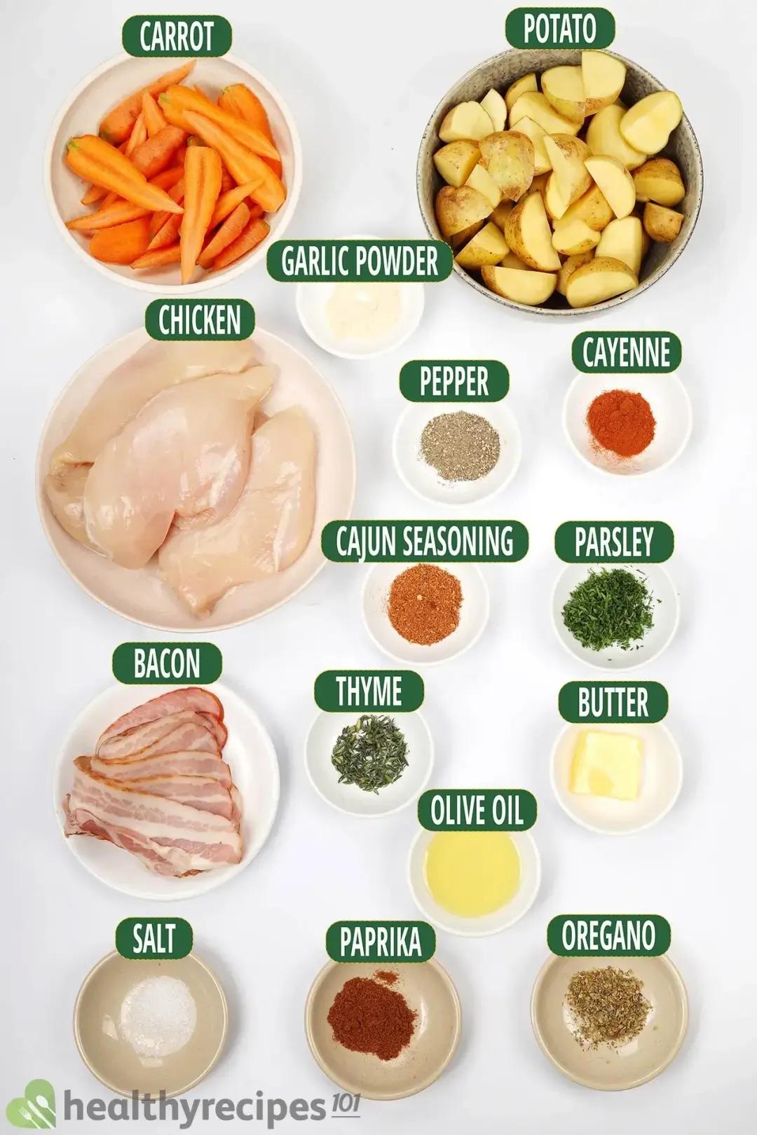 Ingredients for Bacon Wrapped Chicken