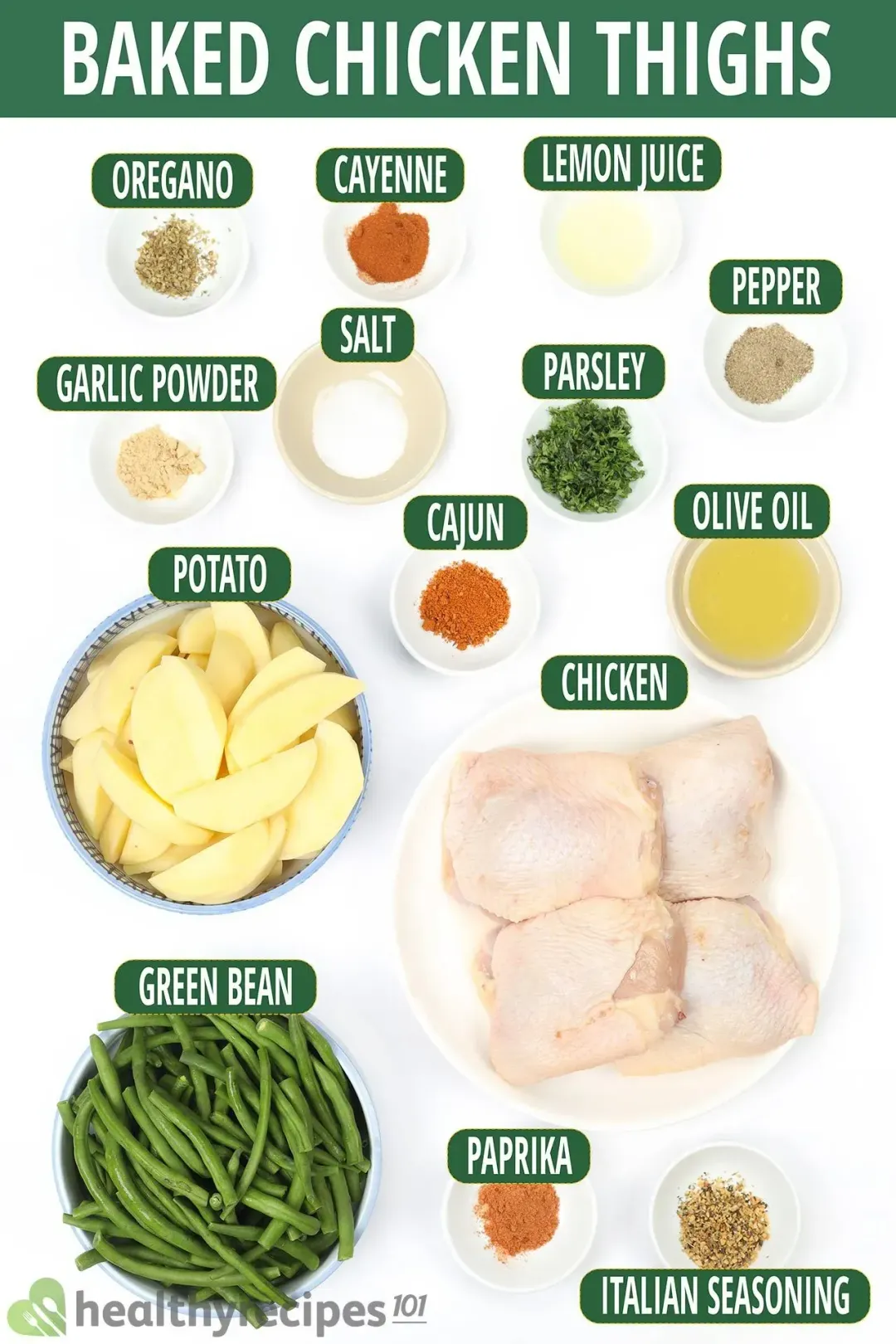 Ingredients for Baked Chicken Thighs