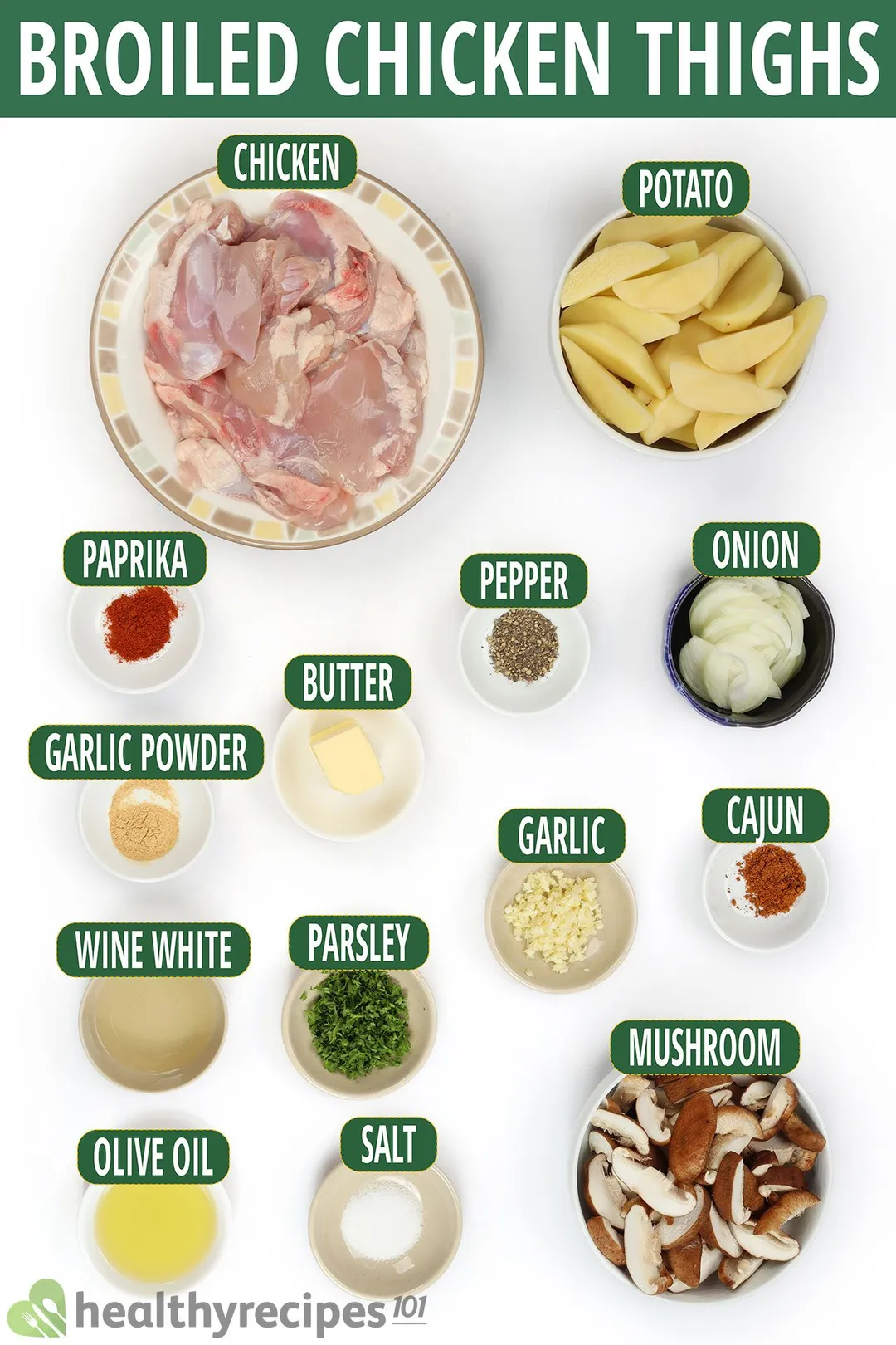ingredients list for broiled chicken thighs