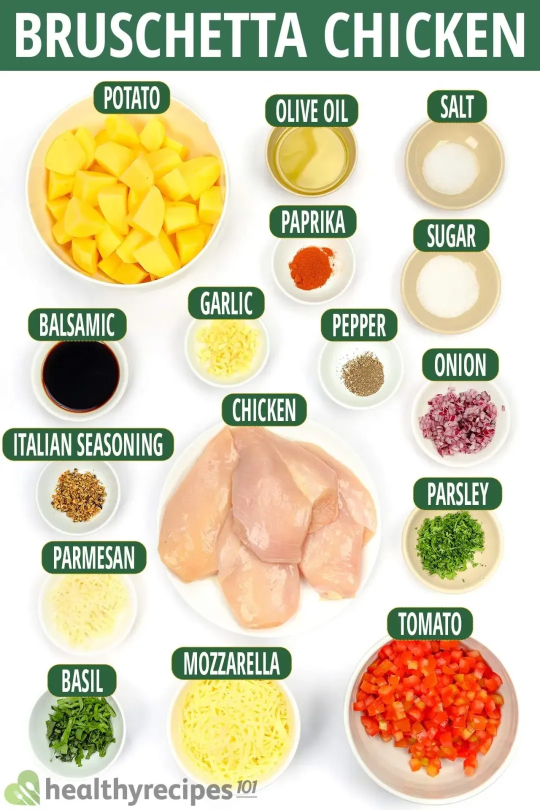 Ingredients for Bruschetta Chicken