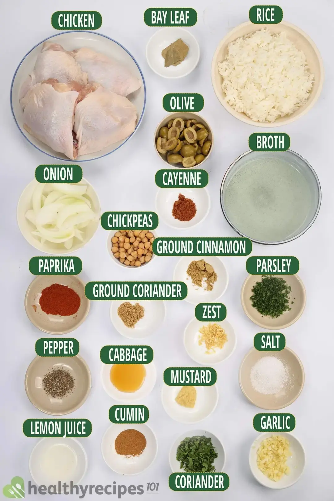 Ingredients for Chicken Tagine
