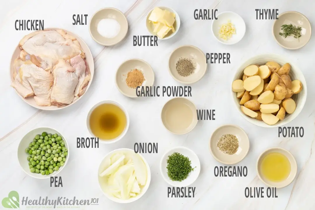 Ingredients for Chicken Vesuvio