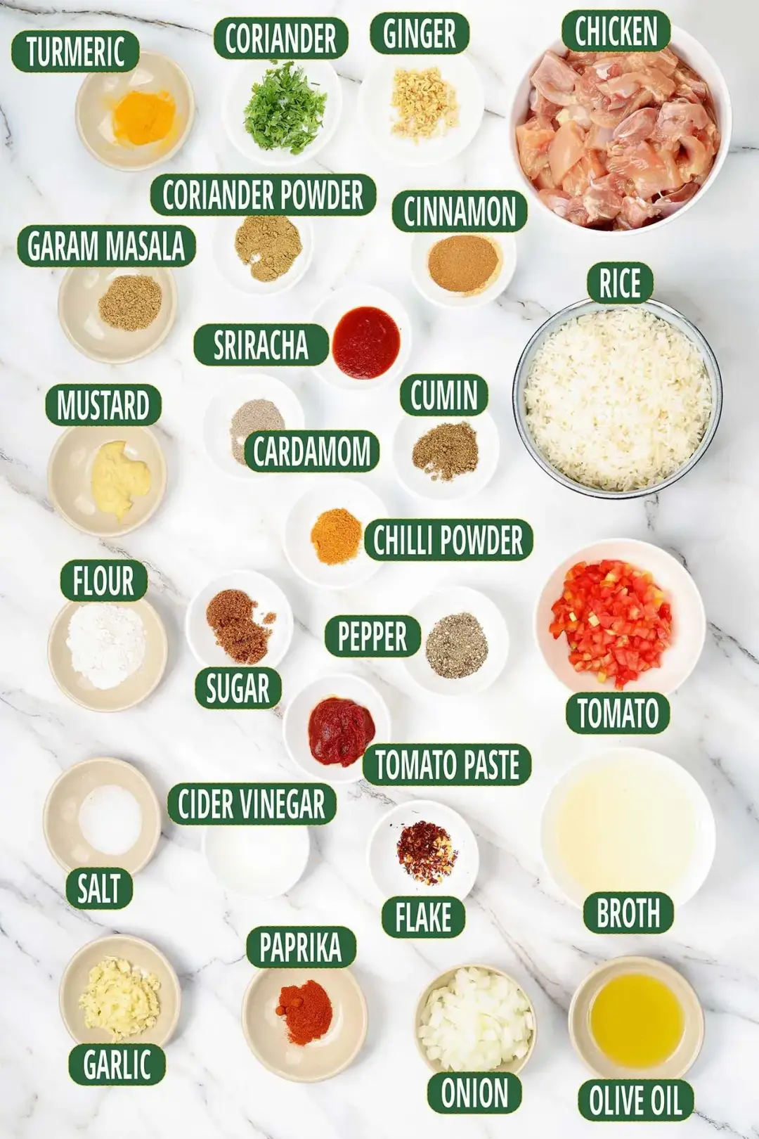 ingredients for chicken vindaloo
