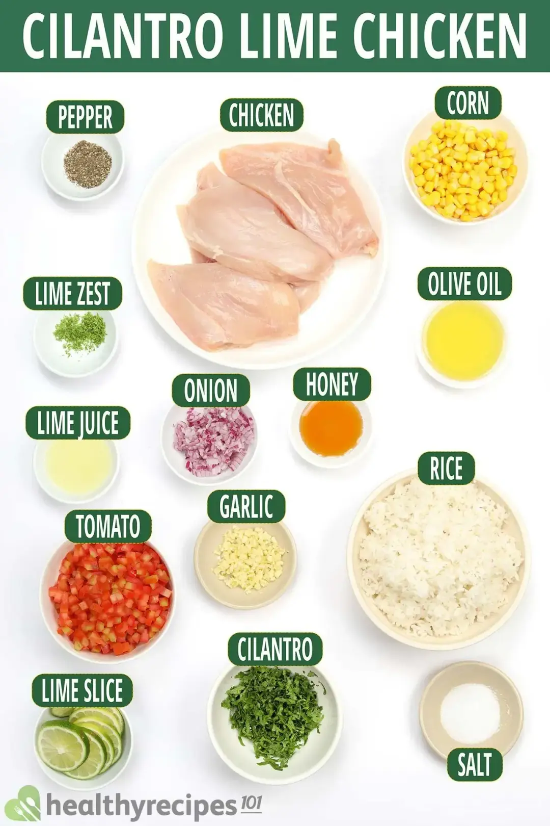 ingredients for Cilantro Lime Chicken