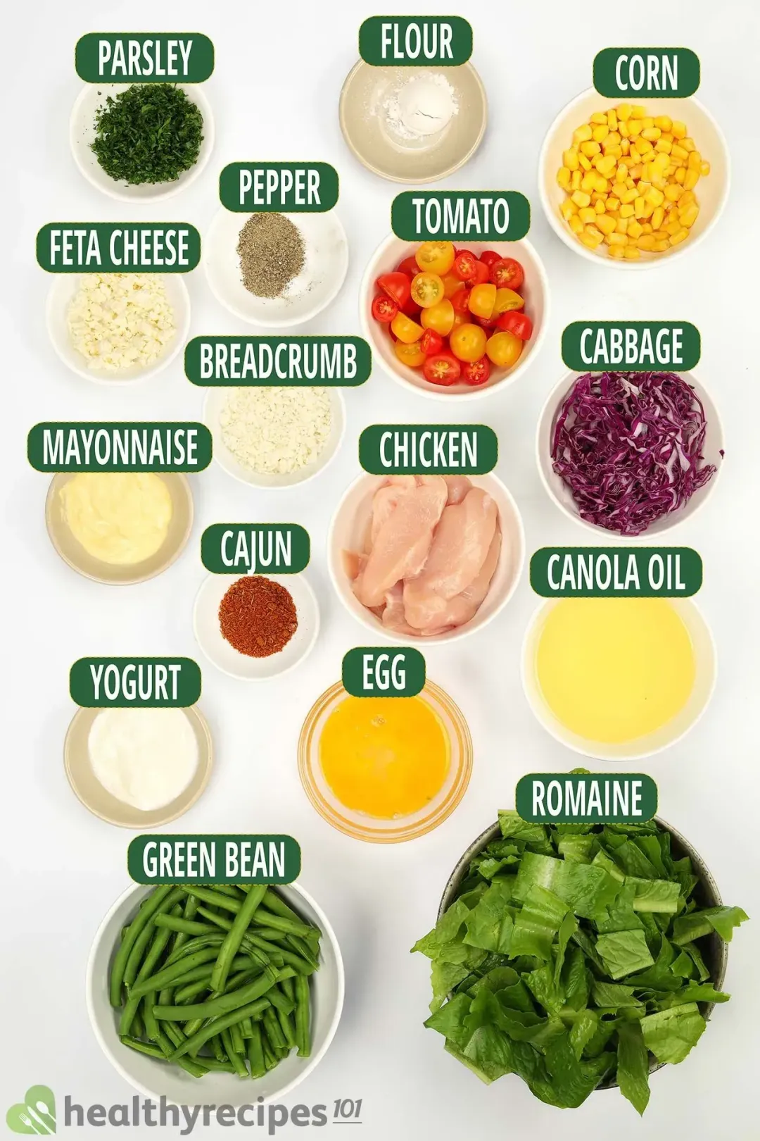 Ingredients for Fried Chicken Salad