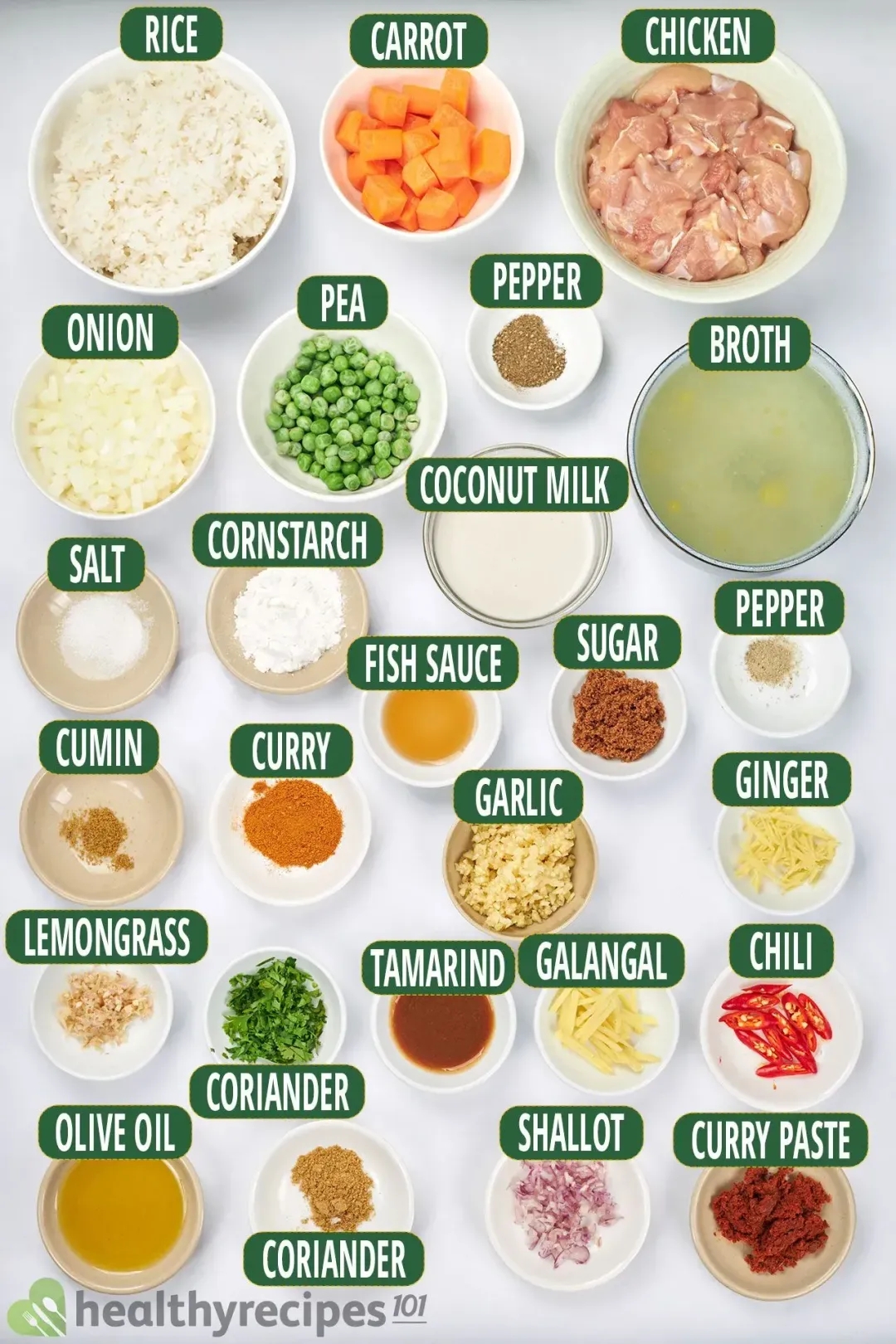 Ingredients for Instant Pot Thai Chicken Curry