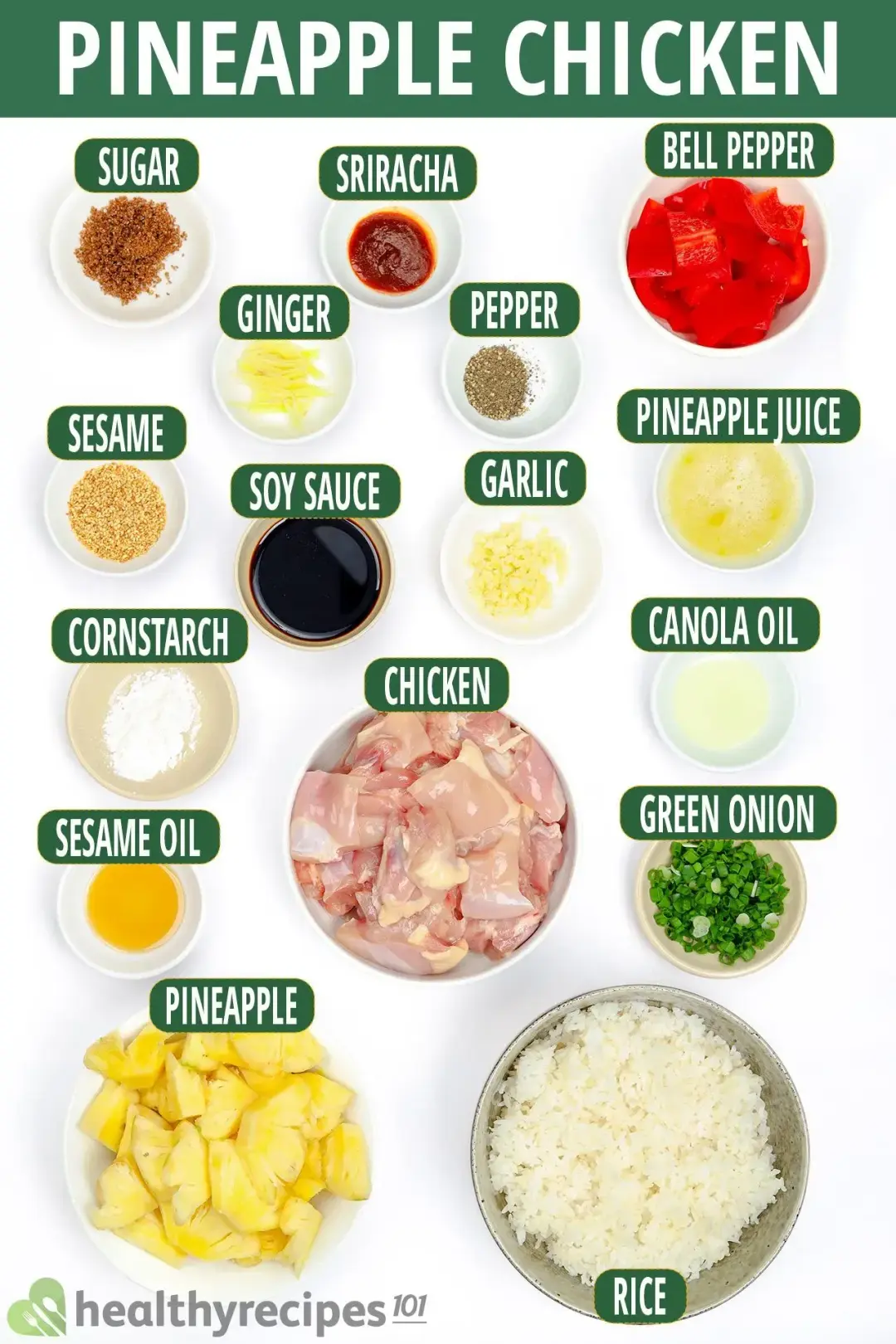 Ingredients for Pineapple Chicken