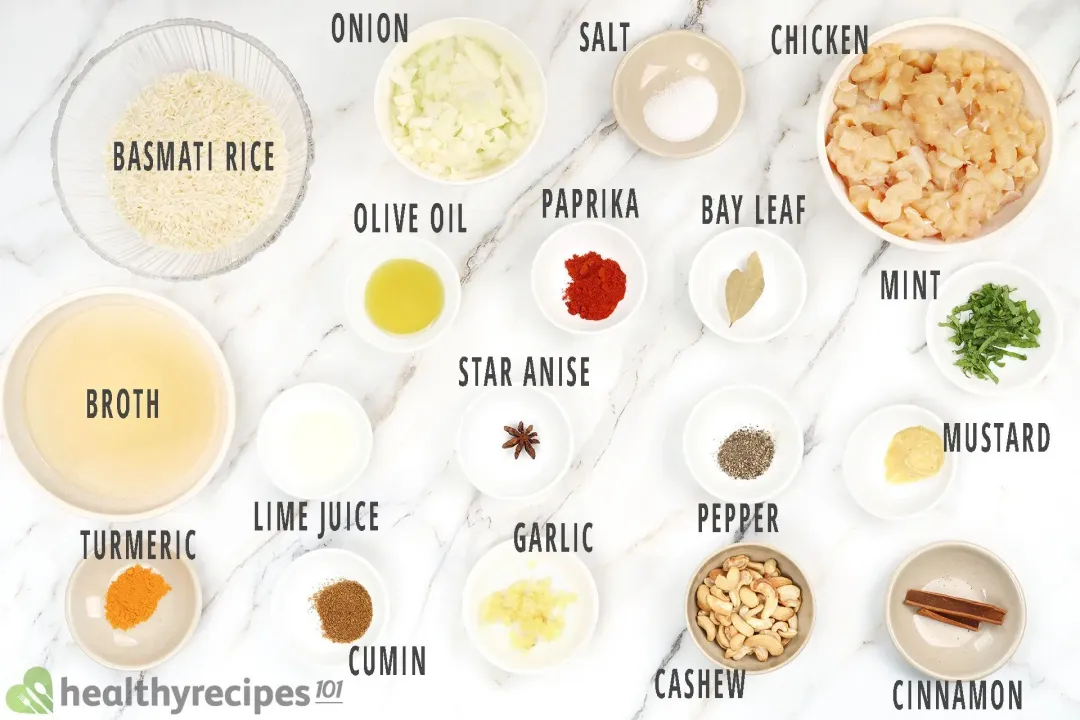 Instant Pot Chicken Biryani Ingredients