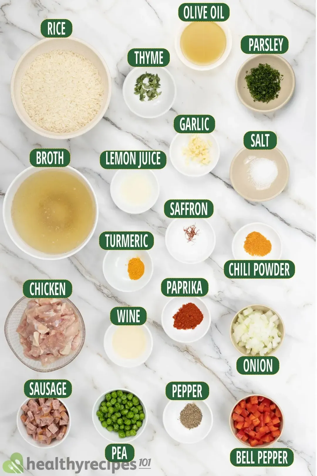 Instant Pot Paella Ingredients
